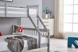 Triple bunk bed, triple bunk bed white, triple bunk bed grey, triple bunk bed oak, solid bunk bed, sale, kids bunk bed, adults bunkbed, wooden bunk bed, oak bunk bed, bunk bed with mattress, bunk bed with storage