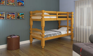 Single Bunk bed wooden frame in Natural colour