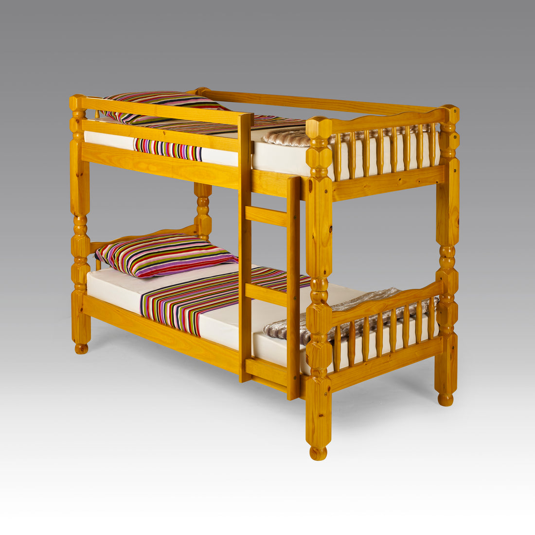 Single Bunk bed wooden frame in Natural colour
