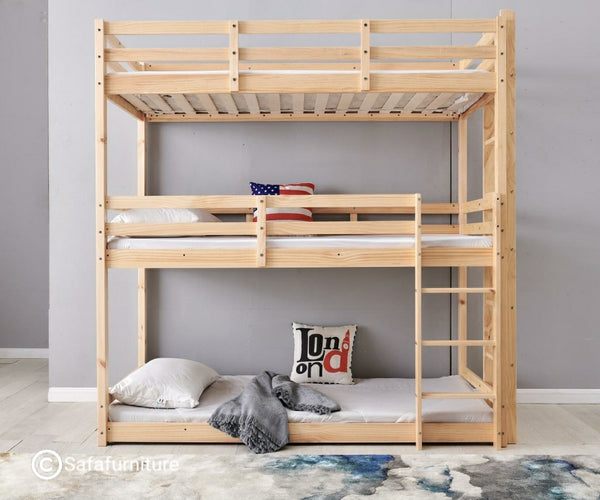 Wooden Triple Sleeper Bunk Bed