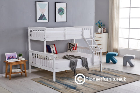 Triple Sleeper Bunk Bed in White