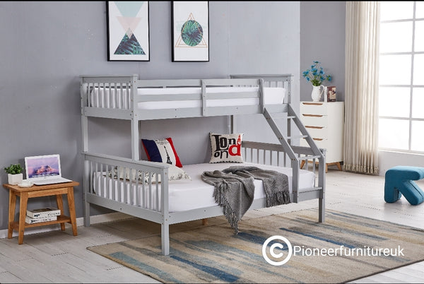 Triple Sleeper Bunk Bed in Silk Grey